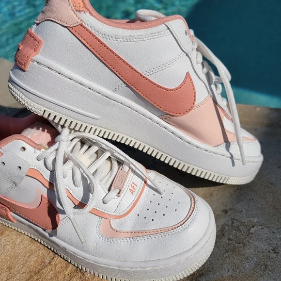 Nike Womens Air Force 1 Shadow In Washed Coral Size 8 - Picture 1 of 13